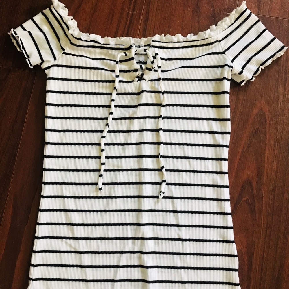 White Striped top